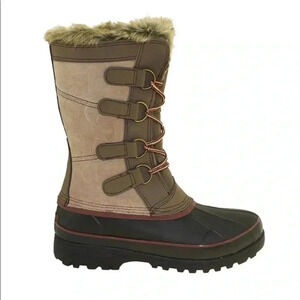 Khombu Brown and Black Winter Boots